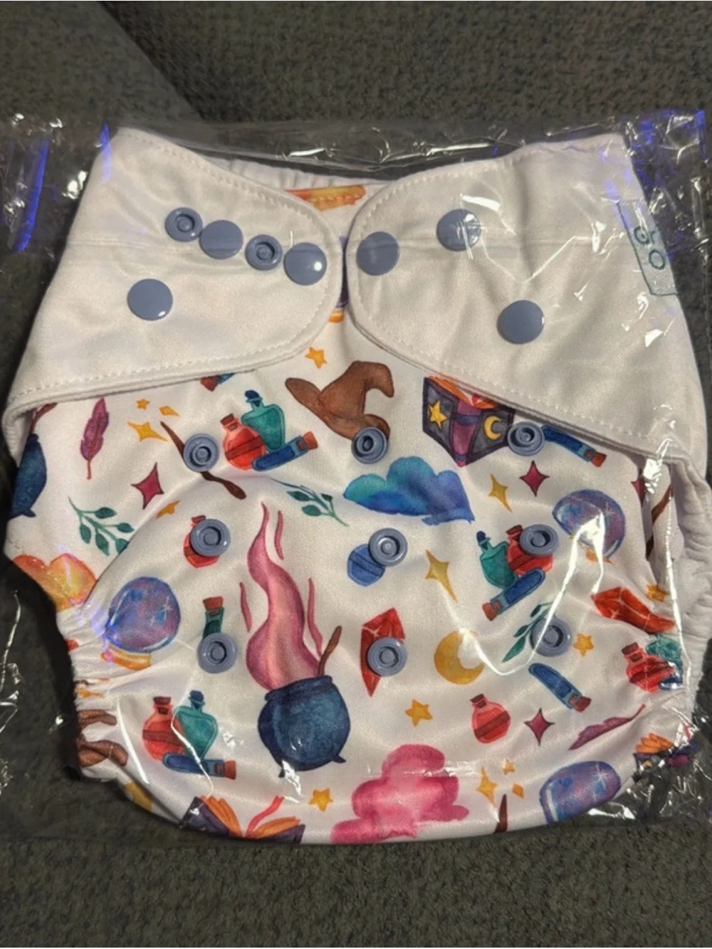 Green Odyssey Magical Potion Print Reusable OS Cloth Diaper